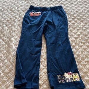 Hello Kitty Navy Blue Kids Pajama Bottoms with Character Appliques